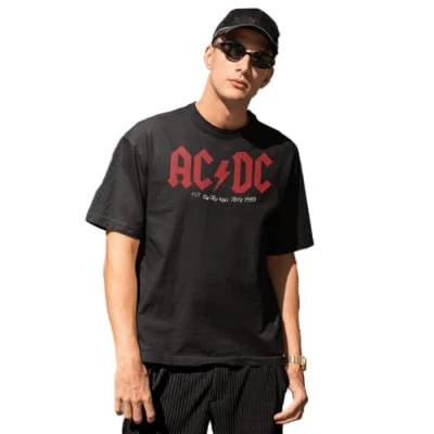 Imagen de AC/DC MEACDCRTS051 Camisetas, Negro, 3XL para Hombre