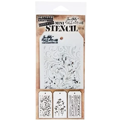 Imagen de Stampers Anonymous Tim Holtz Juego de Mini Plantillas en Capas #10, Multicolor, 8,61 x 21 0,2 cm