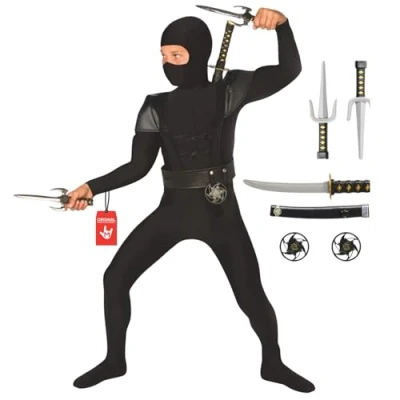 Imagen de Morph Disfraz Ninja Niño, Accesorios Disfraces Niños, Traje Ninja, Niño Halloween Talla M