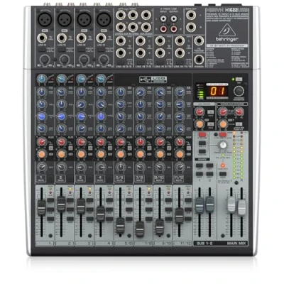 Imagen de Mezclador Behringer XENYX X1622USB Premium de 16 entradas y 2/2 buses con preamplificadores compresores micrófono XENYX, ecualizadores británicos