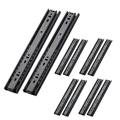 Imagen de AOLISHENG 5 pars (10 piezas) Guias Correderas Para Cajones 300mm Rieles Extensión Completa 45 KG Capacidad Carga Guías Laterales Con Rodamiento de Bolas
