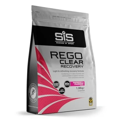 Imagen de Science in Sport Rego Clear Isolate 1,38kg Frambuesa y Arándanos Bebida regeneradora en polvo con carbohidratos, proteínas, vitaminas, Ayuda a entrenar eficazmente