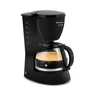 Imagen de Orbegozo CG 4060 N Cafetera de goteo, 12 tazas capacidad, sistema antigoteo, jarra cristal, indicador luminoso, 750 W, color negro