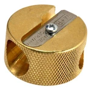 Imagen de Mobius &amp; Ruppert Sacapuntas de latón macizo con cuchillas resistente Double Hole Round (5112)