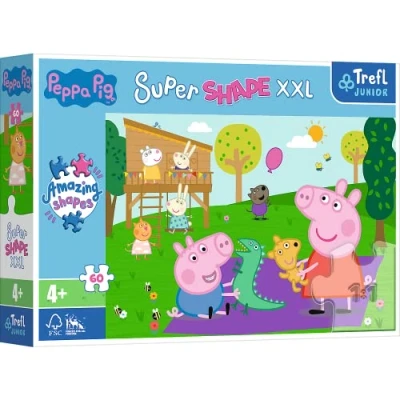 Imagen de Trefl 60 XXL Super Shape Formas Locas, Piezas Grandes, Colores con Personajes de Cuentos Hadas, a Partir 4 años Puzzle, Peppa Pig, Juego el Hermano, XX Large (50011)