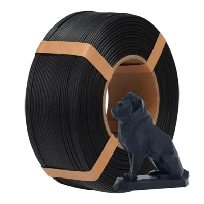 Imagen de eSUN Mate PLA Refill Filamento 1.75mm, de Impresión 3D sin Bobinas, Color Brillo Carrete 1KG (2.2 LBS) para Impresoras 3D,Negro profundo