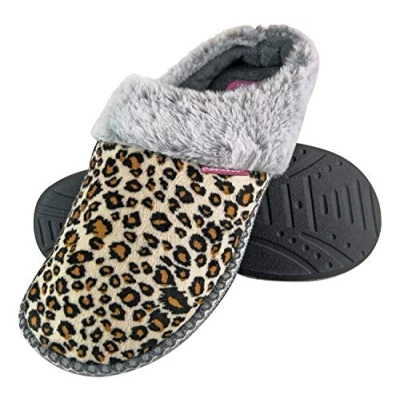 Imagen de DUNLOP Mujer Peluche Memory Foam Zapatillas de Casa con Elegantes Nordikas y Leopardo Modelo (42 EU, Leopard)