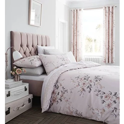 Imagen de Catherine Lansfield Canterbury Easy Care, Juego de Funda edredón para Cama Individual, Color Rubor