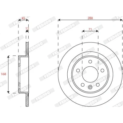 Imagen de FERODO DDF2812C Disco de freno 288 12 5 115 macizo revestido sin tornillos OPEL: Insignia B Grand Sport, Sports Tourer Furgón / Familiar