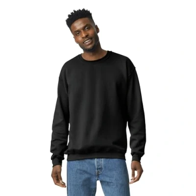 Imagen de Gildan Sudadera de cuello redondo con forro polar, estilo G18000 para Hombre, Negro (Black), S