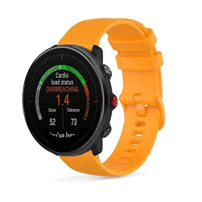 Imagen de SeaFicco Correa de Reloj Compatible con Polar Vantage M/Polar Grit X, Universal 22mm Silicona Pulsera Repuesto Banda Deportes Fitness (ámbar)