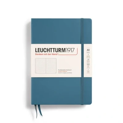 Imagen de LEUCHTTURM1917 363334 Libreta de notas Medium (A5) tapas duras, 251 páginas numeradas, Stone Blue, puntos