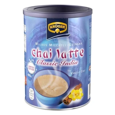 Imagen de Krüger 8971 Chai Latte Classic India té con leche en polvo, vainilla y canela, instantáneo, 450 g, 18 Raciones
