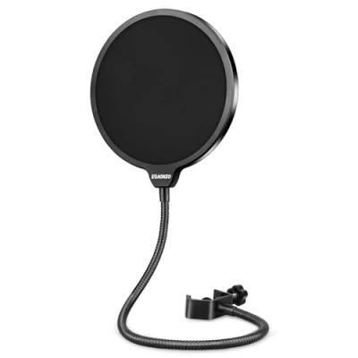 Imagen de Aokeo Professional Micrófono Pop Filter Shield para Blue Yeti y cualquier otro micrófono,Pantalla Wind de Doble Capa Con un Brazo Estabilizador Clip Cuello Cisne Flexible 360