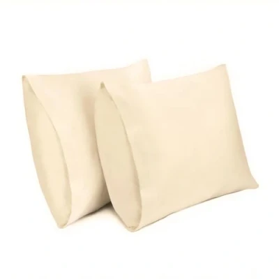 Imagen de Lirex 2 Paquetes Fundas de Almohada, 100% Algodón Transpirable Cubiertas para Almohada (50 x 50 cm, Blanco Crema)