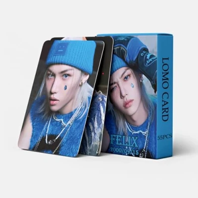 Imagen de 55 unidades Stray Kids Photocards ATE Cards New Album SKZ BangChan/Felix/ChangBin/HyunJin/Han/Lee Know/I.N Mini Merch Photo StrayKids Poster para aficionados (Felix)