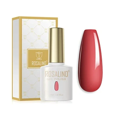 Imagen de ROSALIND Esmaltes Semipermanentes Rojo Colores 15ml Permanentes Para Uñas UV LED Manicura Semipermanente Pintauñas Gel
