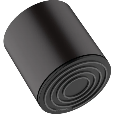 Imagen de hansgrohe Pulsify S, rociador de ducha ahorro agua 6 l/min (EcoSmart+), fija redondo, cabezal lluvia con 1 tipo chorro para conexión pared/techo, sistema antical, negro mate