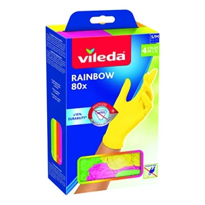 Imagen de Vileda Guantes multiusos Rainbow, nitrilo, multicolor, 80 unidades, M/L