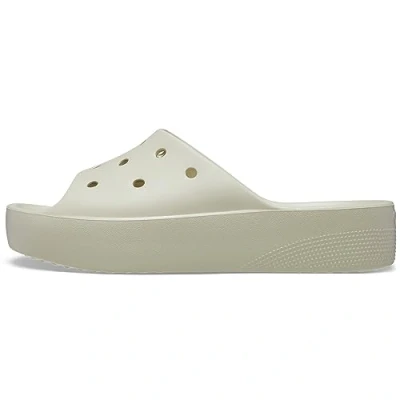 Imagen de Crocs Classic Platform Slide Sandalias planas, Mujer, Talla: 42/43, Beige Zapatos