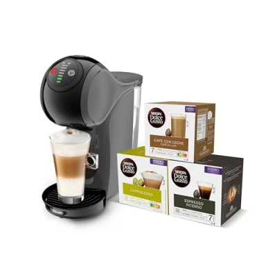 Imagen de De&#039;Longhi Dolce Gusto Genio S EDG226.A, Máquina de Café en Cápsulas, Incluye 3 Paquetes Diseño Compacto, Tamaño Bebida Ajustable, Depósito Agua Extraíble 0,8L, 1600 W, Gris