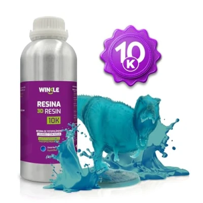 Imagen de WINKLE Resina 3D 10K Cristal Azul 1kg Impresora Lavable al Agua Impresoras DLP y LCD Resistente a los Impactos Alta Precisión Bajo Olor Acabado Detallado