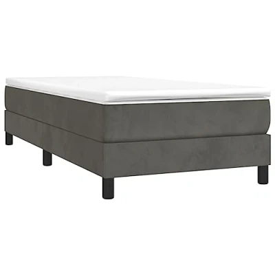 Imagen de vidaXL Estructura de Cama, Somier Individual Listones, Base Cama Tapizada, Mueble para Dormitorio Hogar, Terciopelo Gris Oscuro 90x200 cm
