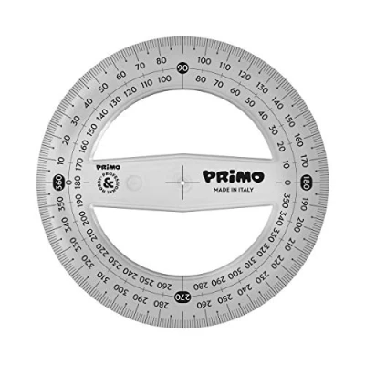 Imagen de Morocolor PRIMO, Goniómetro 360 12 cm, Color gris ahumado, Antideslumbrante, Estable y resistente, Fácil lectura, Alta precisión, Ideal para dibujo técnico