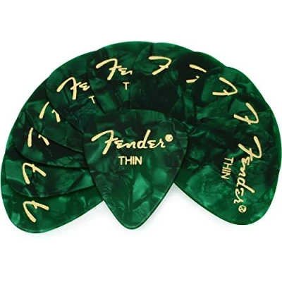 Imagen de Fender® 351 Shape Classic Picks Púas de celuloide (forma 351, 12 unidades, grosor: fino, color: negro)
