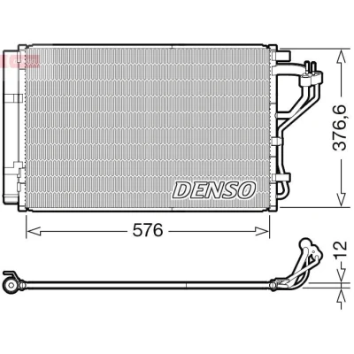 Imagen de DENSO DCN41010 Condensador con secador R 134 a KIA: cee‘d II Hatchback, HYUNDAI: i30 Familiar