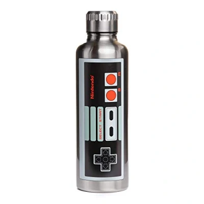 Imagen de Paladone NES Botella de agua metálica acero inoxidable, 500 ml, color plateado