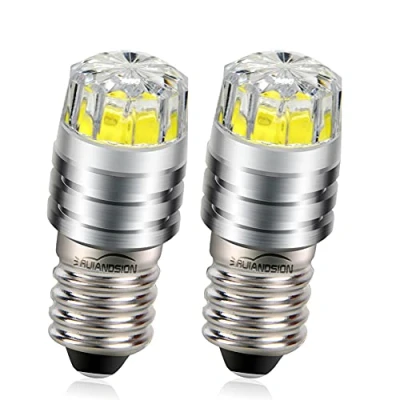 Imagen de Ruiandsion Bombillas LED de repuesto para linternas y cabeza, 2 W COB 3 V, 6 12 E10, Blanca/2700K Amarilla/4300 Blanca cálida, unidades, Blanco, V