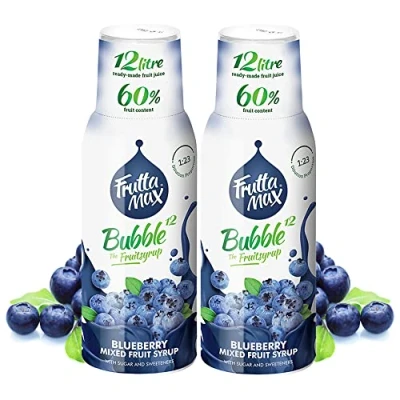 Imagen de FruttaMax Concentrado de jarabe frutas Menos azúcar con un 60% contenido fruta adecuado para máquina refrescos 500ml (Arándano)