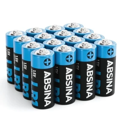 Imagen de ABSINA 16x Pilas LR1 N Lady para abridores de Puertas Garaje, calculadoras y Mucho más Pila 1,5V Alcalina a Prueba Fugas Larga duración 1.5V, Batteries, 1.5V