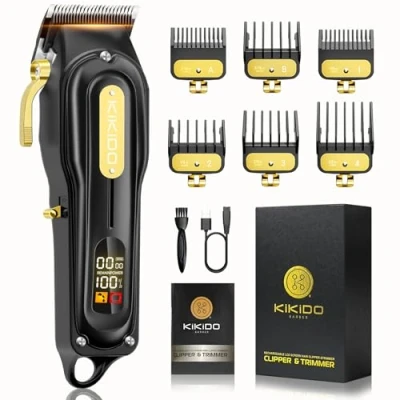 Imagen de KNCANEO Cortadora de pelo profesional para hombres, recortadora barba inalámbrica, recargable, impermeable, corte y aseo del cabello, regalo hombres