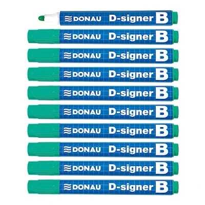 Imagen de DONAU D Signer B Rotulador para pizarra blanca (10 unidades, punta redonda de 2 a 4 mm, resistente al secado, hasta 72 horas sin tapa), tinta no tóxica