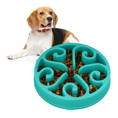 Imagen de Relaxdays Comedero Antivoracidad Perro XL, Cuenco Canino Obstáculos Antiansiedad 30 cm, 4,5x19,5 Turquesa, 7 x cm