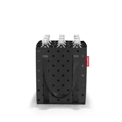 Imagen de reisenthel Bottlebag glossy dots black 9 compartimentos, fácil reciclaje de botellas, correas