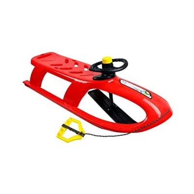 Imagen de Trineo alto con pala direccionable por volante, deslizadores de acero, y cuerda, modelo Bullet Control