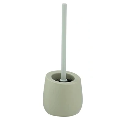 Imagen de WENKO Escobillero WC Badi Verde suave cerámica para el inodoro con cerdas de silicona y limpiador borde