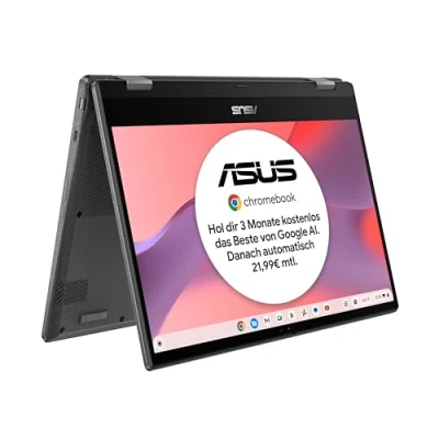 Imagen de ASUS Chromebook Flip CM1 Laptop 14&quot; Full HD 16:9 IPS Pantalla táctil MediaTek Kompanio 510 8 GB RAM 128 eMMC ARM G52 MC2 ChromeOS Teclado QWERTZ Gravity Grey