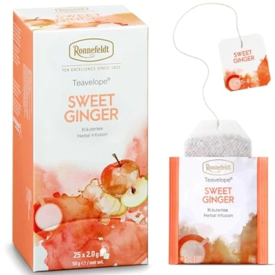 Imagen de Ronnefeldt Teavelope Sweet Ginger Mezcla de té frutas y especias (25 bolsas té, 50 g)