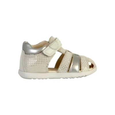 Imagen de Geox B SANDAL MACCHIA GIR, Sandalia para Bebé Niñas, OFF WHITE/LT SILVER, 19 EU