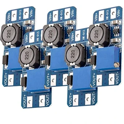 Imagen de AZDelivery 5 x MT3608 DC Adaptador de Corriente modulo Step up Compatible con Arduino E Book Incluido!
