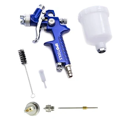Imagen de Mini pistola pulverizadora de pintura a prueba herrumbre HVLP boquilla 1,0 mm + 0,5 Set boquillas