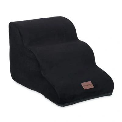 Imagen de Relaxdays Escalera para Perros, 3 Peldaños, Escalón Mascotas, Gatos, Cama y Sofá, 33x36,5x52 cm, Negro