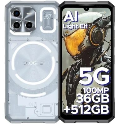 Imagen de DOOGEE BladeGT Ultra 5G Movil Resistente Android14, MTK7300 36GB+512GB/DDR5, 6,72’’ FHD+ 120Hz, 100MP AI Caméra, 5500mAh/33W, Efecto de Luz LED, NFC/Huella&amp;Face ID/WiFi6/Doble SIM Irrompible