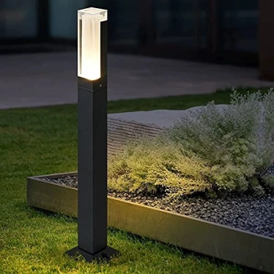 Imagen de HMAKGG 12W Farolas Jardin Exteriorcon Regulable Balizas Exterior Altura Aluminio IP65 Frío Impermeable,Lámpara de Jardín Poste Adecuado Para Patios, Caminos,60cm