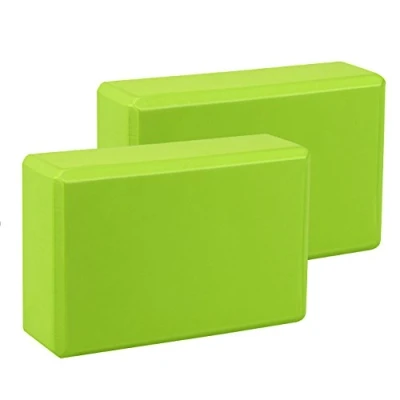 Imagen de Exerz Bloques de Yoga 2 Piezas Cómodo Ladrillo Yoga/Bloque Espuma/Antideslizante Ligero y fácil Usar (Verde)