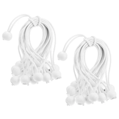 Imagen de QWORK® 50 Piezas tensores Elasticos con Bola, 15 cm, Tensor de Goma, adecuadas para Tiendas campaña, Lonas, pancartas, artículos el hogar